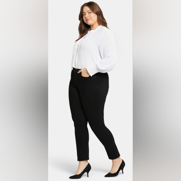 NYDJ Black Straight Leg Jeans Curvy Fit Missez Size 10 - Picture 2 of 8